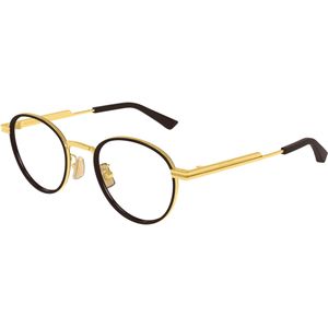 Bottega Veneta Unisex BV1337OJ 004 Optische monturen Metaal Goud Transparant Rotonde