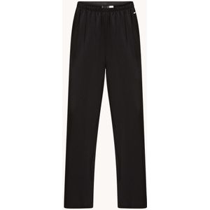 HUGO BOSS Feminine mid waist straight fit broek van satijn met details van kant