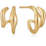 Ania Haie Wave Double Hoop Stud oorstekers verguld