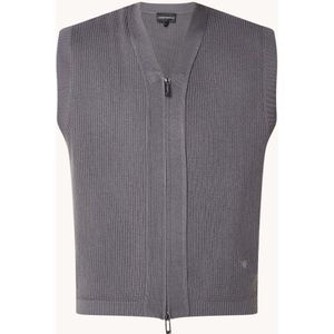 Emporio Armani Fijngebreide gilet in scheerwolblend met logoborduring