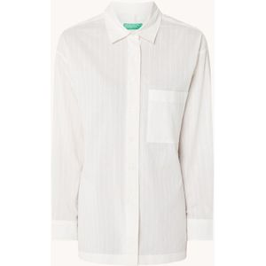 Benetton Oversized blouse met streepprint en borstzak