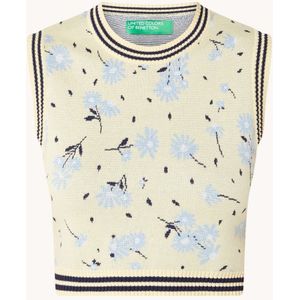 Benetton Cropped fijngebreide spencer met bloemenprint