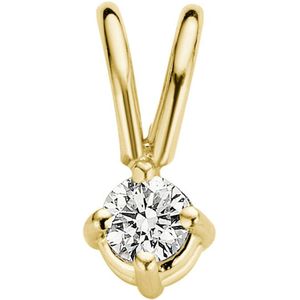 Diamond Point Geelgouden solitair groeibriljant hanger, 0.05 ct. 0.05 ct diamant Groeibriljant