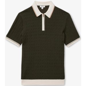 Reiss Pulse slim fit polo met halve rits