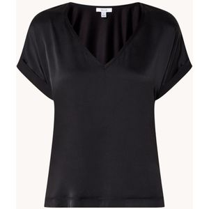 Reiss Natalia T-shirt in zijdeblend met V-hals