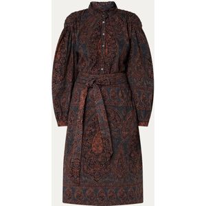 Antik Batik Tajaro midi tuniekjurk met paisley dessin en strikceintuur