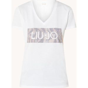 Liu Jo T-shirt met logo en strass