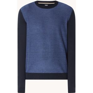 HUGO BOSS Marameo fijngebreide pullover in scheerwolblend met ingebreid patroon