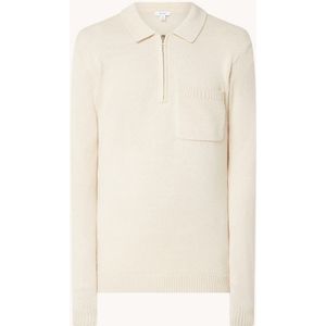 Reiss Fleetwood fijngebreide sweater met halve rits in wolblend