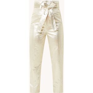 JOSH V Hayden high waist straight fit broek met metallic finish