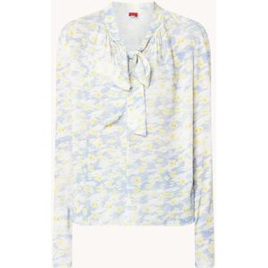 HUGO BOSS Cinoni tuniek met bloemenprint en sjaalkraag