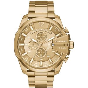 Diesel Horloge Mega Chief goud DZ4360