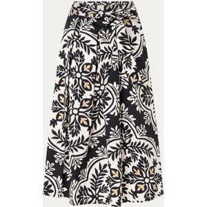 Benetton Midi rok met print en steekzakken