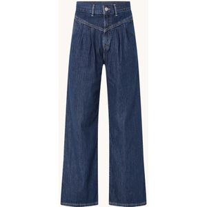 Levi's High waist wide leg cropped jeans in lyocellblend met donkere wassing