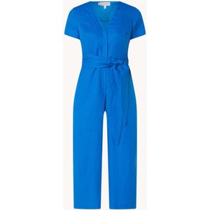 Hobbs Aliya wide fit cropped jumpsuit van linnen met gestrikt detail