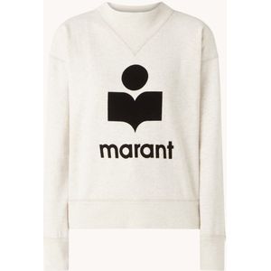 Isabel Marant Moby sweater met flock logoprint en opstaande kraag