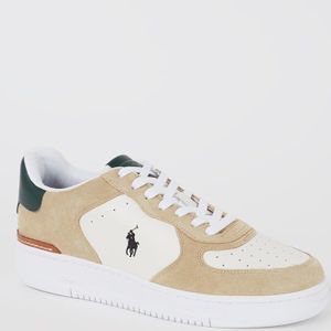 Ralph Lauren Master Court sneaker van suède met leren details