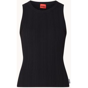 HUGO BOSS Sareple ribgebreide tanktop met logo