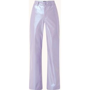 Refined Department Elise mid waist straight fit broek met metallic finish