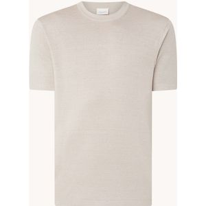 Profuomo T-shirt in linnenblend met stretch