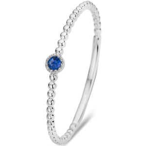 Diamond Point Witgouden ring 0.05 ct blauwe saffier Joy