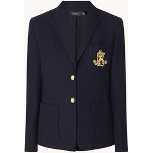 Ralph Lauren Blazer van piqué katoen met metallic logoborduring