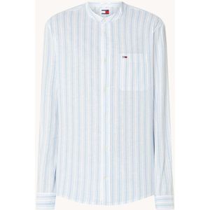 Tommy Hilfiger Regular fit overhemd in linnenblend met streepprint en borstzak