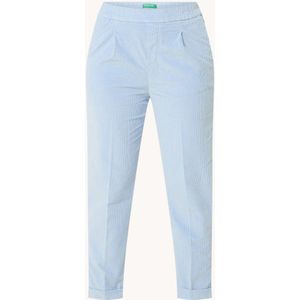 Benetton High waist tapered cropped pantalon van corduroy