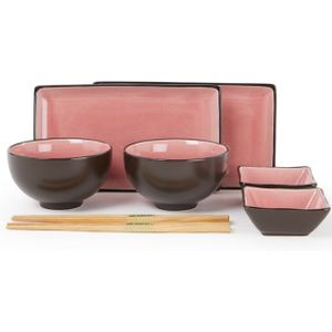 Tokyo Design Studio - Glassy Pink - Sushi Servies - 8 delig - 2 persoons