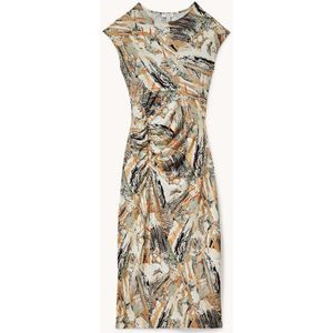 Reiss Lennia midi jurk met print en plooi detail