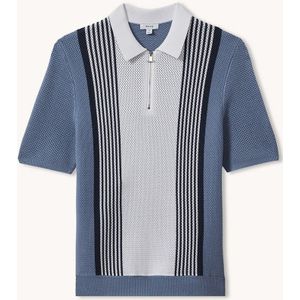 Reiss Berlin slim fit polo met halve rits