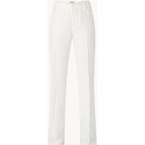 Zadig&Voltaire Pistol high waist straight fit pantalon in linnenblend met steekzakken
