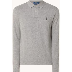 Ralph Lauren Custom slim fit polo van piqué katoen met lange mouw