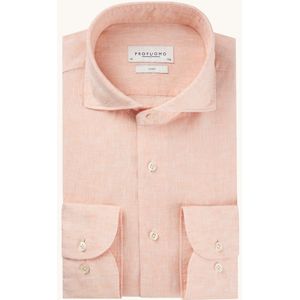 Profuomo Regular fit overhemd in linnenblend