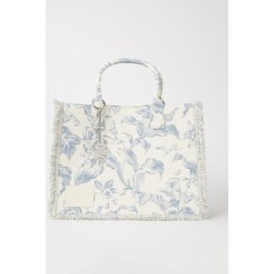 Sandro Shopper van canvas met bloemenprint