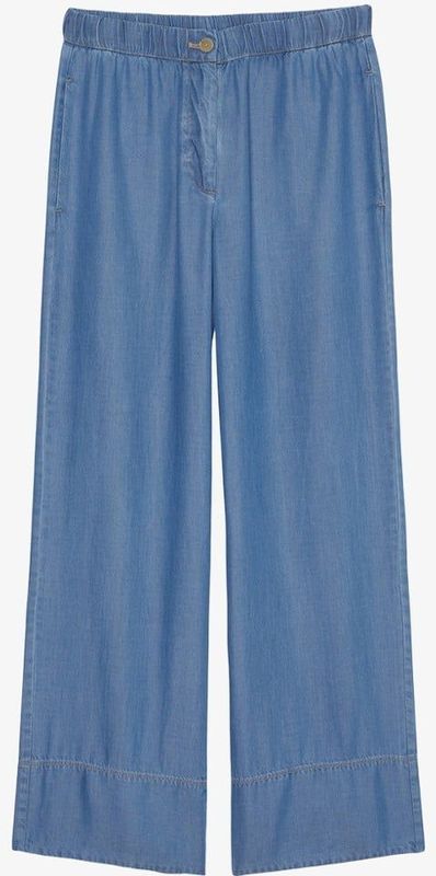 Marc O'Polo Wide fit broek van chambray met steekzakken