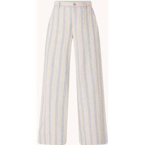 Vanilia High waist wide fit pantalon in linnenblend met streepprint