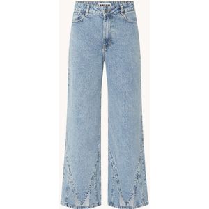 Laagam Thelma low waist wide leg jeans met medium wassing