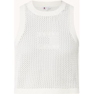 Tommy Hilfiger Crop top met opengewerkt dessin en logo