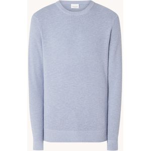 Profuomo Fijngebreide pullover met ronde hals