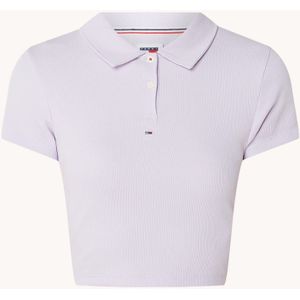 Tommy Hilfiger Cropped polo met ribstructuur