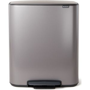 Brabantia Bo Pedal Bin 60 Liter Platinum