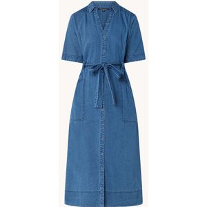 French Connection Zaves maxi blousejurk van denim met strikceintuur