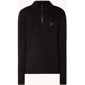 HUGO BOSS Zetrust sweater met logo en halve rits