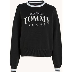 Tommy Hilfiger Sweater van biologisch katoen met logoorduring
