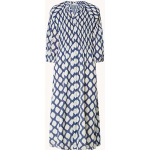 by-bar Loulou Balu maxi blousejurk met print