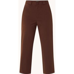 Benetton High waist straight fit cropped pantalon met steekzakken