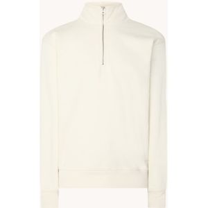 Denham Aldo sweater met halve rits en logo