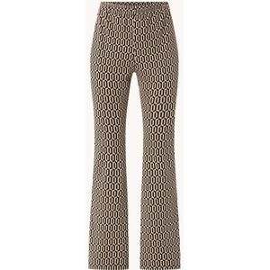 Expresso High waist flared fit pantalon met grafische print