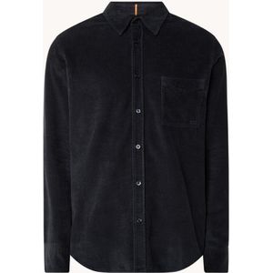 HUGO BOSS Relegant regular fit overshirt van corduroy met borstzak